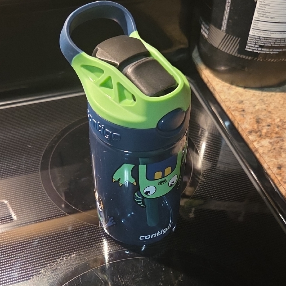 Contigo Kids Navy and Lime Water Bottle